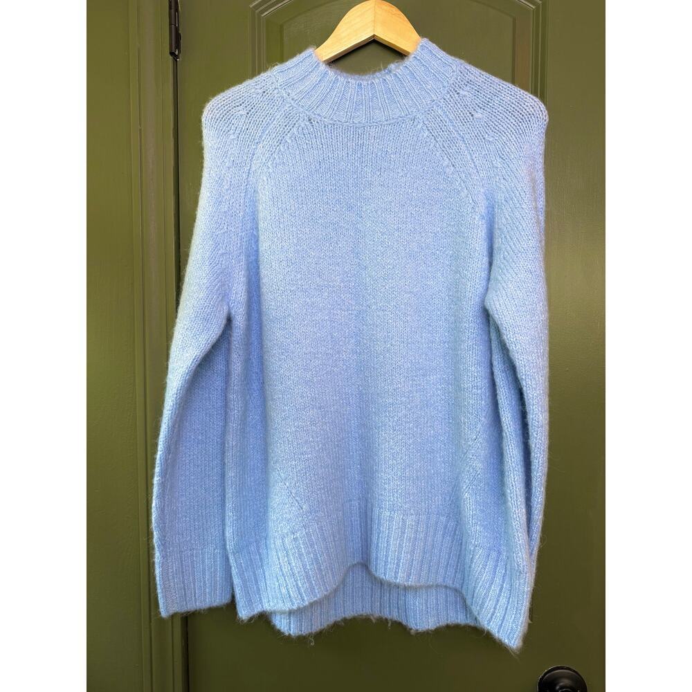 NWT Pistola Ilana Folded Neck Raglan Sleeve Pullover Sweater Blue Women's Small - Picture 1 of 5